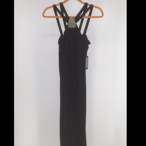 New York & Co. Small Black Beaded Front Maxi Dress